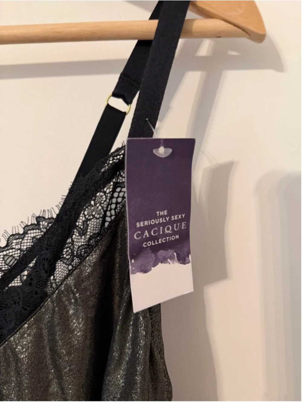 Torrid Plus Size 26/28 Black Silver Metallic Lace Teddy Bodysuit Lingerie NWT